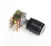 5Set Kit potenziometro WH148 15MM 6Pin 1K 2K 5K 10K 20K 50K 100K 250K 500K 1M 15x17mm Kit potenziometro nero con pomello(10K Ohm)