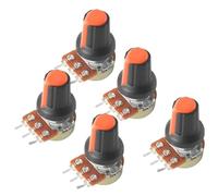 5Set Potenziometro Rotativo Lineare WH148 B1K B10K B20K B50K B100K B250K B500K Resistori Variabili 15MM 3Pin con Manopola AG2 Arancione(1K Ohm)