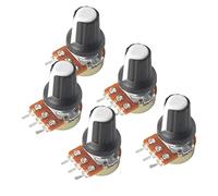 5Set WH148 Potenziometro conico rotante lineare 3Pin 1K-1M Ohm Resistori variabili Albero 15mm con manopole AG2 bianche, dadi e rondelle Accessori specializzati (Size : 1K Ohm)