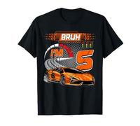 5th Birthday Bruh Racing Car Party Outfit 5 Year Old Boys Maglietta
