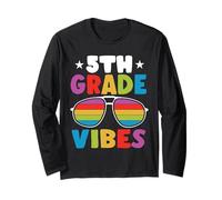 5th Grade Back To School Sunglasses Vibes Retro First Day Maglia a Manica