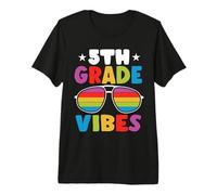 5th Grade Back To School Sunglasses Vibes Retro First Day Maglietta Premium