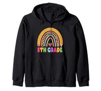 5th Grade Teacher Student Boho Rainbow Back To School Felpa con Cappuccio