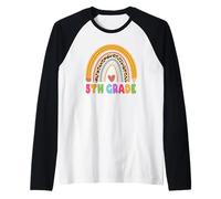 5th Grade Teacher Student Boho Rainbow Back To School Maglia con Maniche Raglan