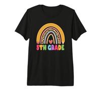 5th Grade Teacher Student Boho Rainbow Back To School Maglietta Premium