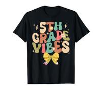 5th Grade Vibes Retro Groovy Ritorno A Scuola Maglietta