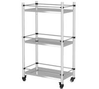 5Tier 304 Kitchen Unit Heavy Duty Rolling Rack con ruote Organizzatore in metallo per pentole e decorazioni, 40 x 19 x 85 cm