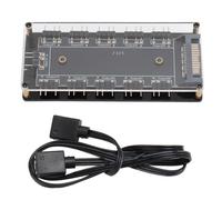 5v 3pin Argb Hub a 10 vie Hub splitter RGB con custodia acrilica UNIVERSAL RGB Fan Hub per costruttori di PC e appassionati di materiale acrilico PCB 10 porta