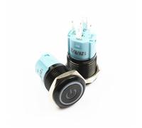 5V 6V 12V 24V 220V Interruttore a pulsante in metallo Lampada di alimentazione 16mm Reset Avvio momentaneo Campanello Computer Terminali a saldare 1 pz(Socket,6V)