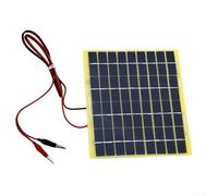 5W 18V Pannello solare per ricarica batteria 12V Supporta ventole DC Luci piccole pompe dell'acqua policristallino compatto 197x220x2.5mm Cavo 1.5m Esterno Campeggio Giardino