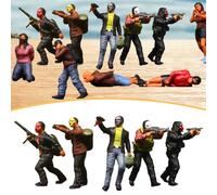 5x 1/64 Figure di persone Layout Micro Paesaggio Treni Figurine