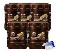 5x 20 Litro PEMCO Olio per Ingranaggi Ipoid 595 75W-90 Incl. Canale di Scarico