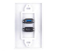 5X 2Port + USB 3.0 Femmina Parete Pannello Frontale Presa Presa Estensore Bianco