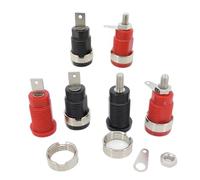 5x 32A Isolato 4MM Banana Femmina Testa Presa jack Montaggio a pannello Binding Post Rosso Nero Connettore Multimetro(5pcs Type-A Red)