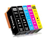 5x 364XL Cartucce per stampante compatibili con le cartucce HP 364XL per Photosmart 5520/10, 6510/20, 7510/20, Deskjet 3520, 3070A, 3522, Officejet 4610/20/22 (2 Nero, 1 Ciano, 1 Giallo, 1 Magenta)