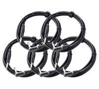 5x 3m Cavo Chitarra Jack 6,3mm 1/4'' Stereo Angolo Strumento Basso Amplificatore