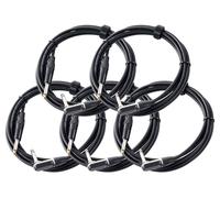 5x 3m Cavo Chitarra Jack 6,3mm 1/4'' Stereo Angolo Strumento Basso Amplificatore