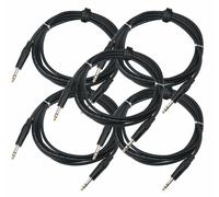 5x 3m Cavo Profesiionale Jack 6,3mm Audio Stereo Maschio Aux Chitarra Basso