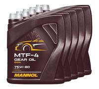 MTF-4 Api Gl 4 / Gl 5 75W-80 5x 4 Olio per Ingranaggi Litro Mannol Cambio