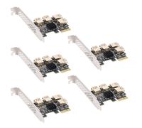 5X 4Porte PCIe Riser Scheda Adattatore PCI-E 1X A 4 USB 3.0 Slot per Scheda PCI-E Rabbet GPU Riser Extender Ethereum ETH