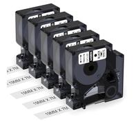5x A45803 Etichette Compatibile con Dymo D1 Nastro 19mm x 7m 45803 S0720830 | Compatibile con Dymo Labelpoint 300 350 & LabelManager LM 360D 420P 450D 500TS, 19 mm Nero su Bianco
