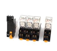 5x ac 220v-240v dpdt led rosso relè elettromagnetico w base zoccolo