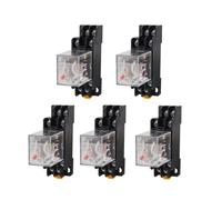5x Ac 220V240V Dpdt Perni 8 Led Rosso Per Impieghi Relè Potenza Con Base Presa
