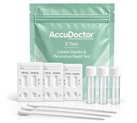 5x AccuDoctor Test Giardia e Parvovirus Cane 2 in 1, 5 Test Rapidi per Cani, Test Feci per Rilevamento Giardia e CPV, per Cuccioli e Cani Adulti, Kit Completo con Tampone - 5 Test