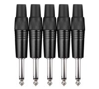 5x Adattatore Connettori Jack Plug 6,3mm Maschio Mono Set Audio Palco Saldare