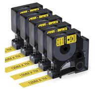 5x Aken 45018 Giallo Nastro Compatibile con Dymo D1 Etichette 12mm x 7m