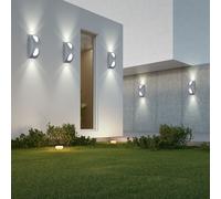 5x per Esterni Porta Luce Argento Alluminio LED Lampada da Balcone Up Down