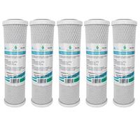 5x AquaHouse AH-CTO5 10 "Carbon Block Filtro ad acqua per acqua potabile, sistemi ad osmosi inversa, adatta a tutti gli alloggiamenti a filtro da 10"
