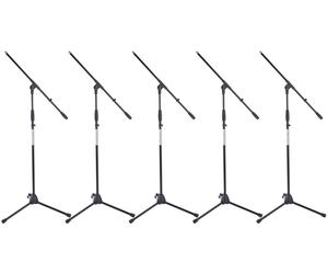 5x Aste Microfono Stand Supporto Giraffa Treppiede Microfoniche Regolabile