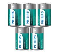 5x Batterie Alcaline Industrial D Philips LR20 1.5V Per Torcia Radio