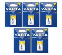 5x Batterie Alcaline Varta Energy 9V E-Block 6LR61 MN1604 6LP3146