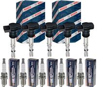 5x Bobina Accensione Bosch + Beru Candela per Volvo V70 II P80_2.0 T.
