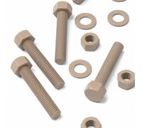 5x bulloni P testa esagonale M12 x 65 mm, dadi e rondelle in plastica