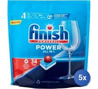 5x Bundle Finish Tabs Lavastoviglie 34 Pezzi Power All In 1 Classic Made In