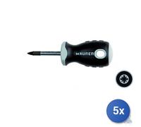 5x Cacciavite Nano Maurer Plus A Croce Pozidriv Acciaio S2 Pz 1X40