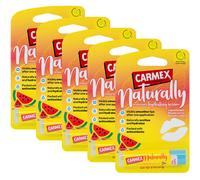 5X Carmex NATURALLY Balsamo Labbra Melone Idratante Naturale Stick 4.25g