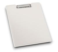 5x Cartelline Porta Blocco in PVC Bianco, Cartelle Portablocco Eleganti e Resistenti per Ufficio e Scuola, Ristoranti, Formato A4 Con Copertina Pieghevole, 24x35.5 cm con molla fermafogli