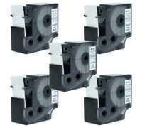 5x Cassetta in vinile per Dymo Rhino 6000 5000 5200 4200 3000 1000 nero-bianco