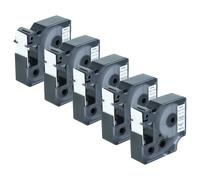5x Cassetta in vinile per Dymo Rhino 6000 5000 5200 4200 3000 1000 nero-bianco