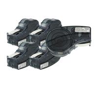 5x Cassetta per Brady M210-LAB M211 nero-bianco