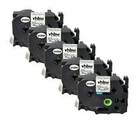 5x Cassetta per Brother P-Touch H 500 E 500 VP 9800 PCN 9700 PC nero-bianco