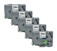 5x Cassetta per Brother PT 220 18 R 1850 CC 1850 VP 1950 VP 210 E nero-bianco