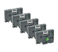 5x Cassetta per Brother PT D200DR D200G D200SN D200KT D200MA D200SA bianco-nero