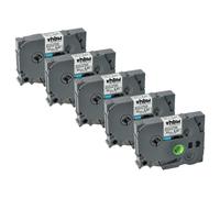 5x Cassetta per Brother PT D200DR D200G D200SN D200KT D200MA D200SA nero-bianco