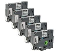 5x Cassetta per Brother PT D600 D450 D450VP D400 D400VP D210VP D215e nero-bianco