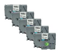 5x Cassetta per Brother PT D600 D450 D450VP D400 D400VP D210VP D215e nero-bianco